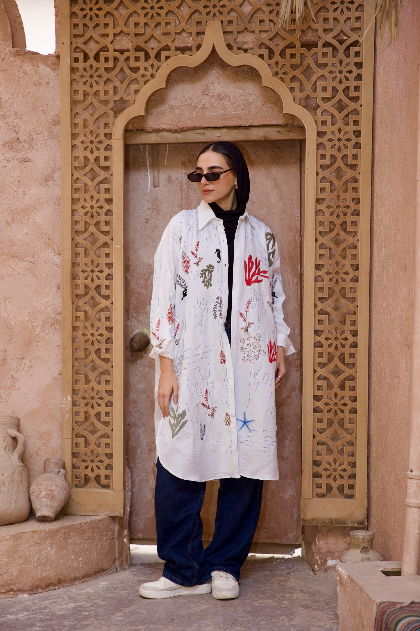 Sea Embroidery shirt