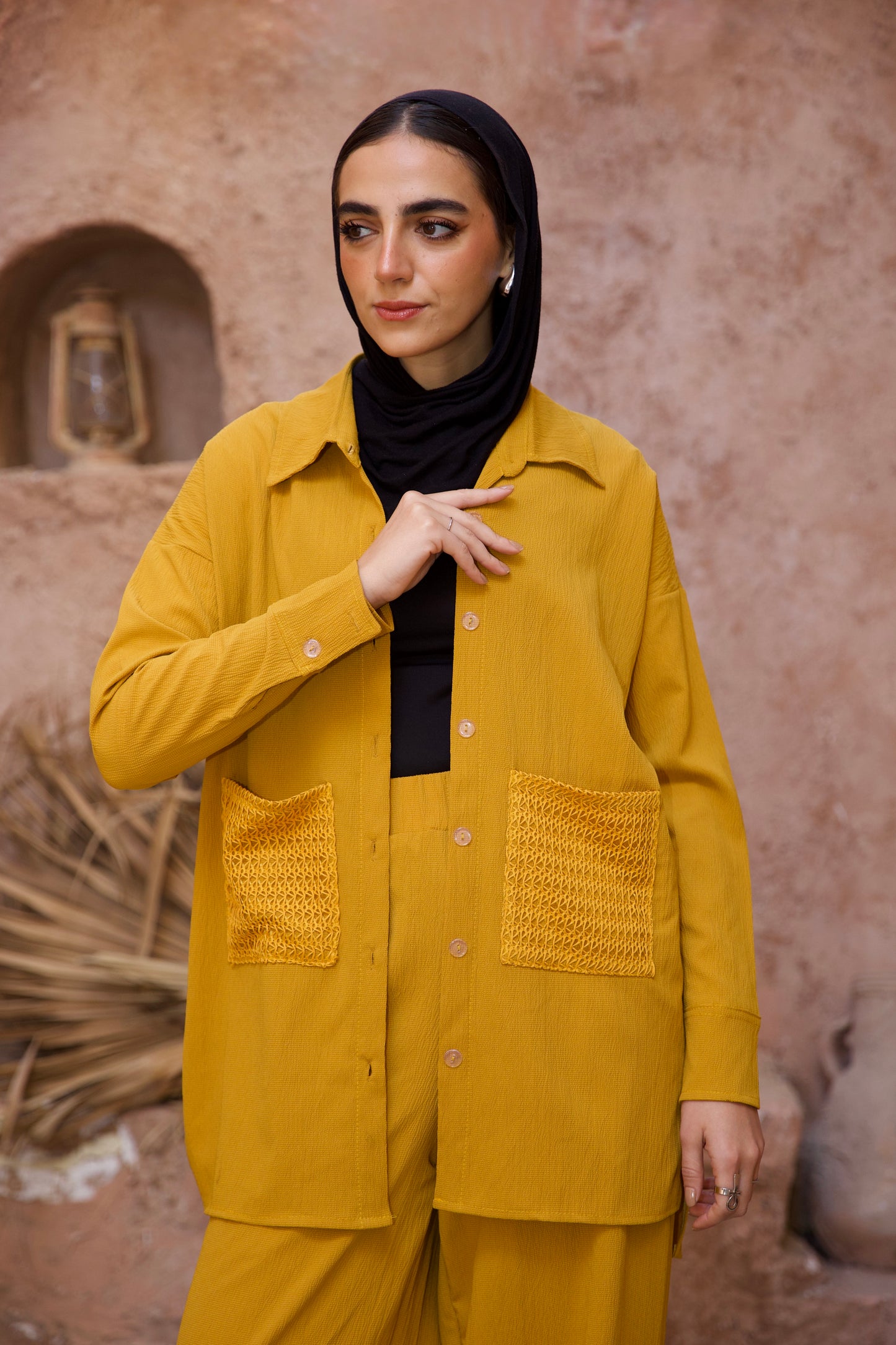linen set yellow