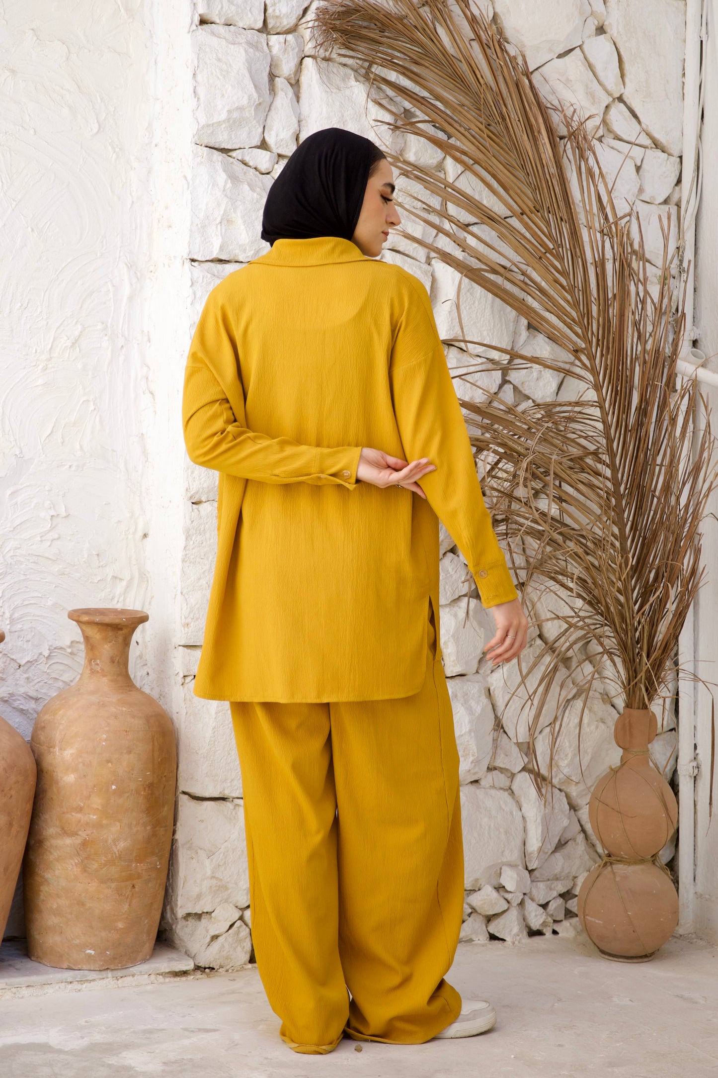 linen set yellow