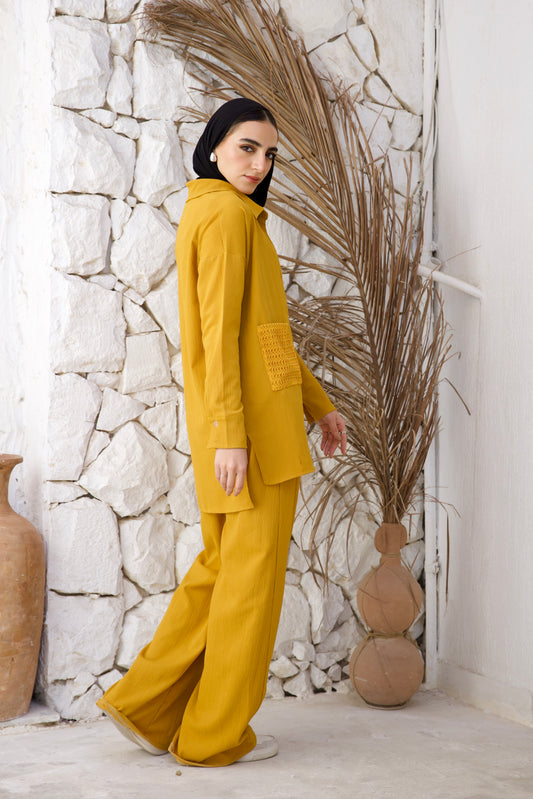 linen set yellow