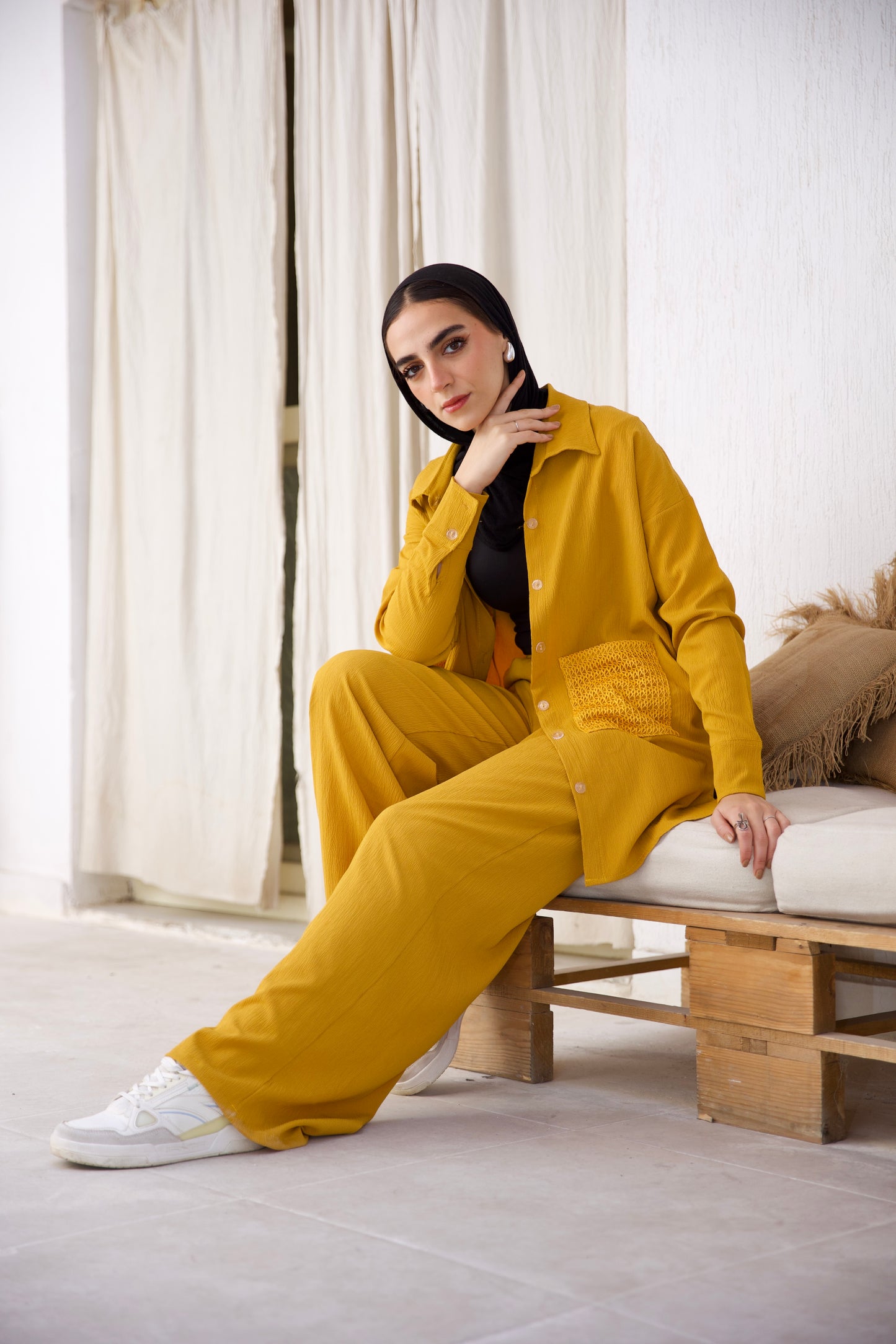 linen set yellow