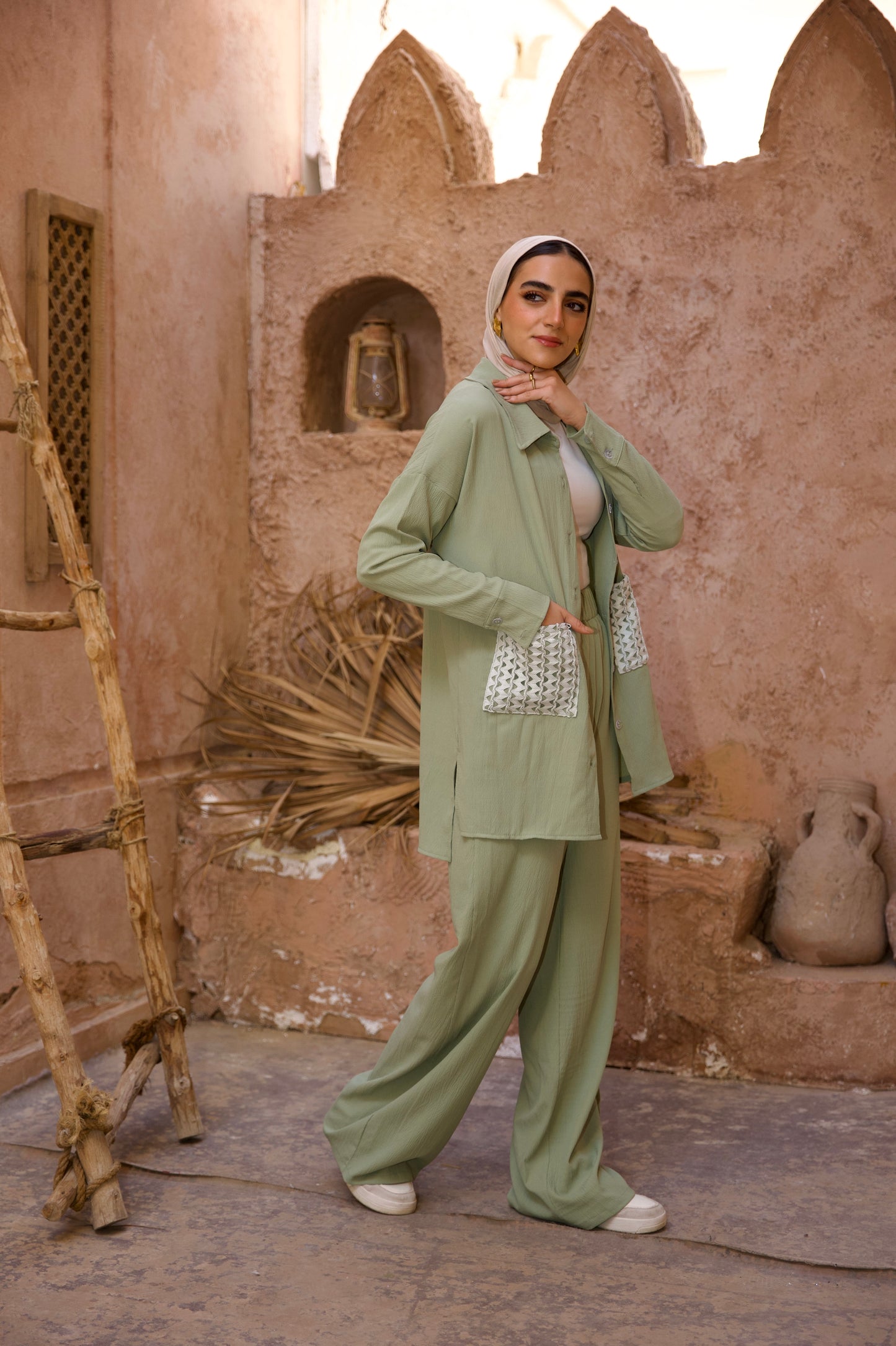 linen set mint