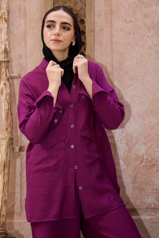 linen set purple