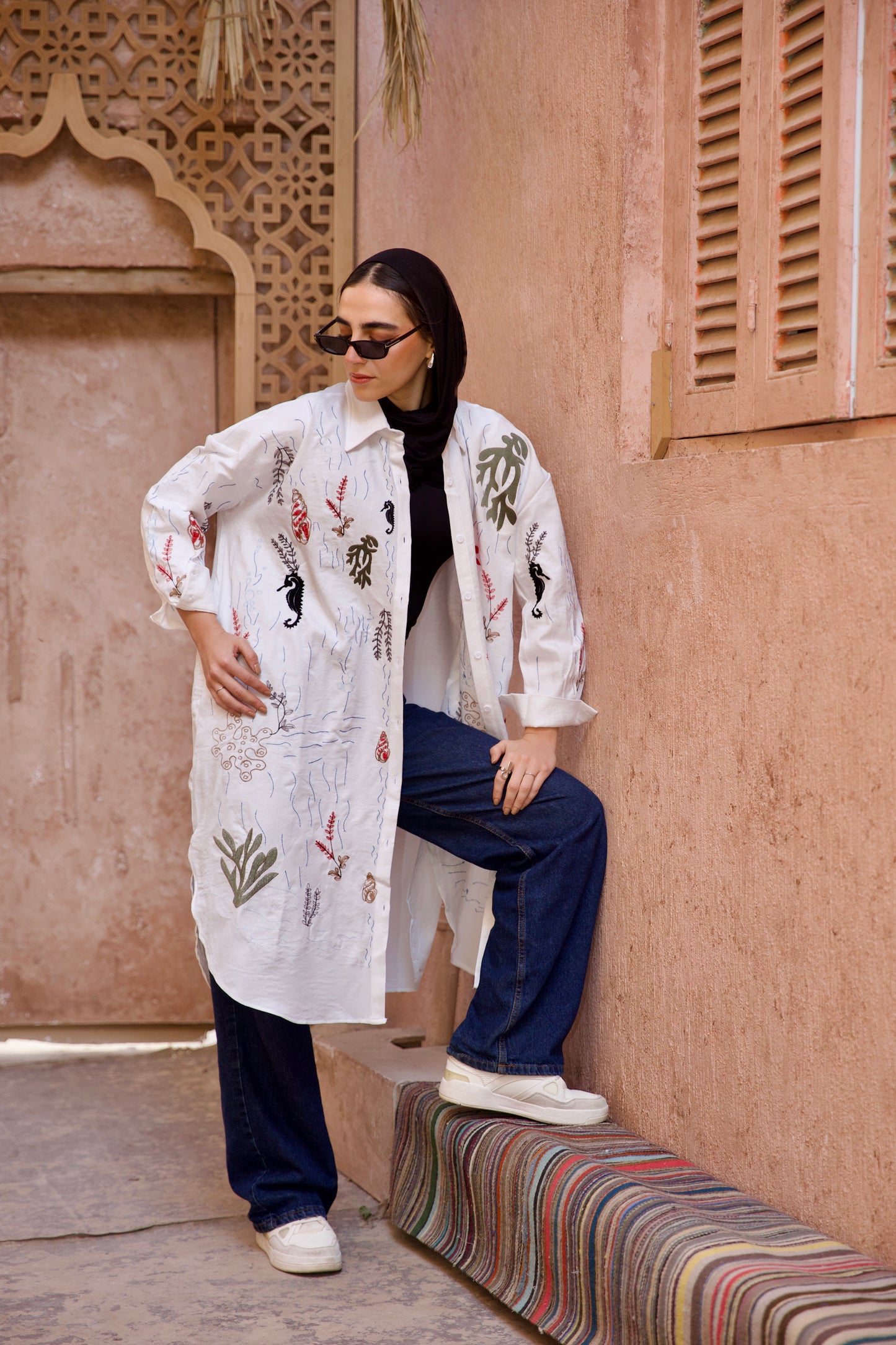 Sea Embroidery shirt