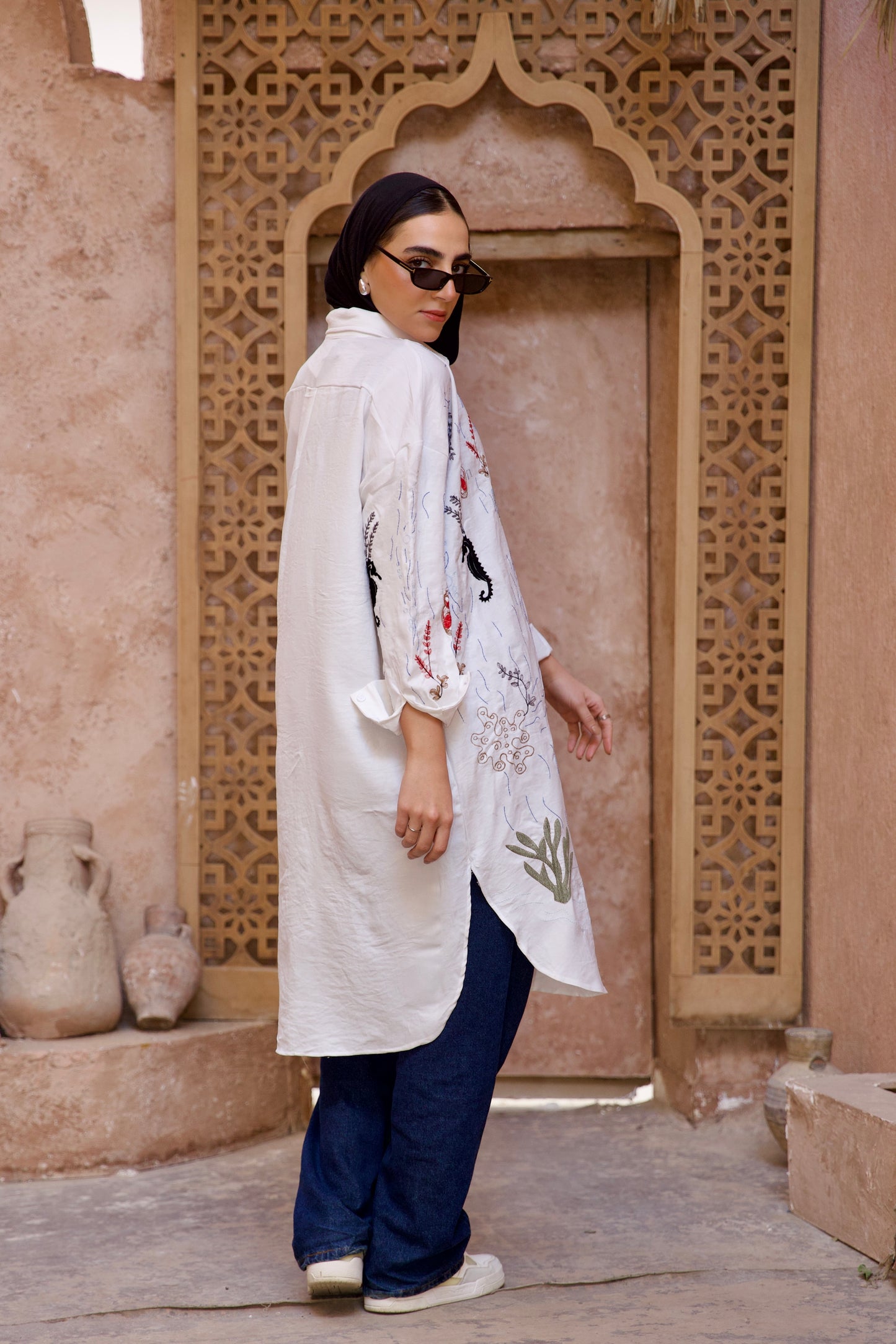 Sea Embroidery shirt