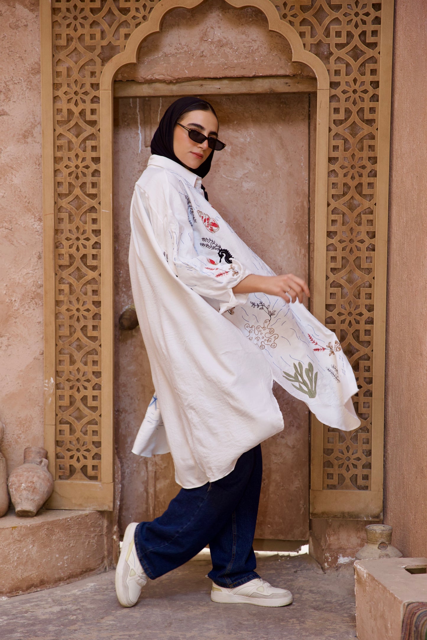 Sea Embroidery shirt