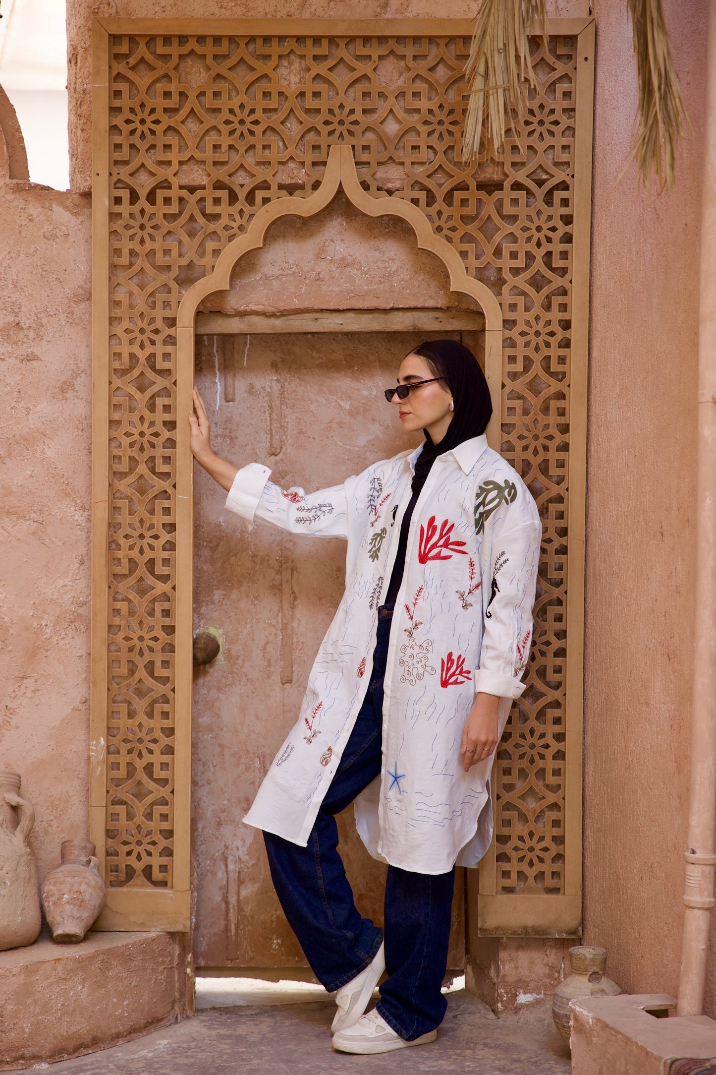 Sea Embroidery shirt